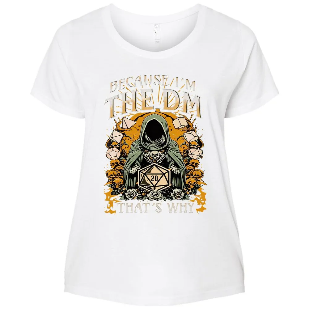 Because I'm DM That's Why Ladies Curvy Jersey - White - 6