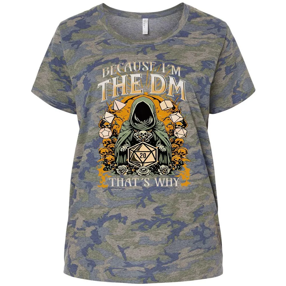 Because I'm DM That's Why Ladies Curvy Jersey - Vintage Camo - 5