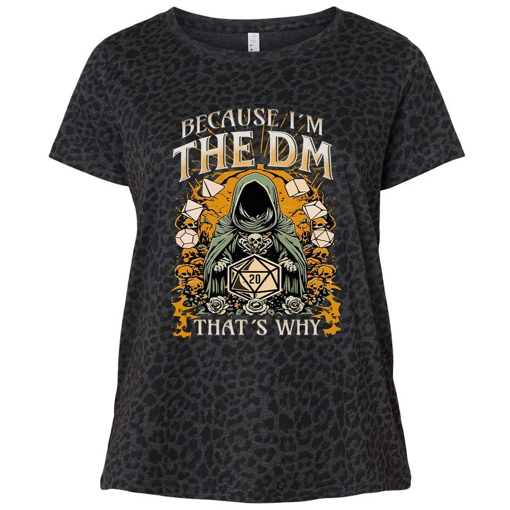 Because I'm DM That's Why Ladies Curvy Jersey - Black Leopard - 11