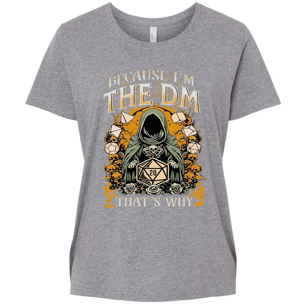 Because I'm DM That's Why Ladies Curvy Jersey - Granite Heather - 9