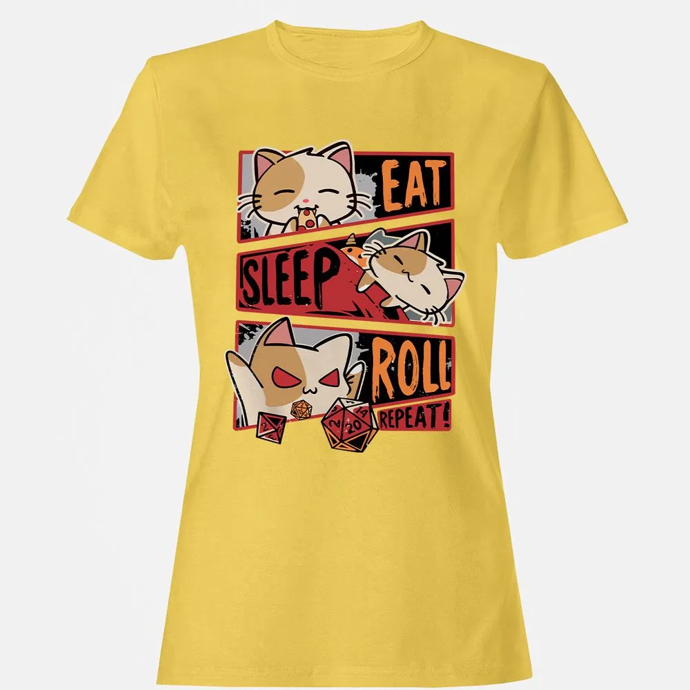 Eat Sleep Roll Repeat Women's T-Shirt - Daisy - 4