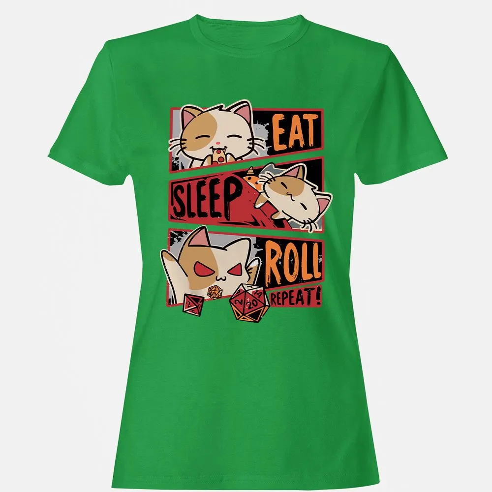 Eat Sleep Roll Repeat Women's T-Shirt - Irish Green - 7