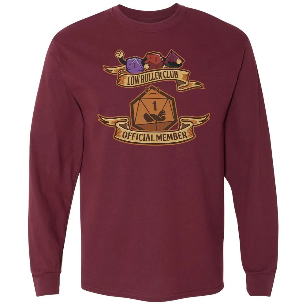 Low Roller Club Long Sleeve T-Shirt - Maroon - 11