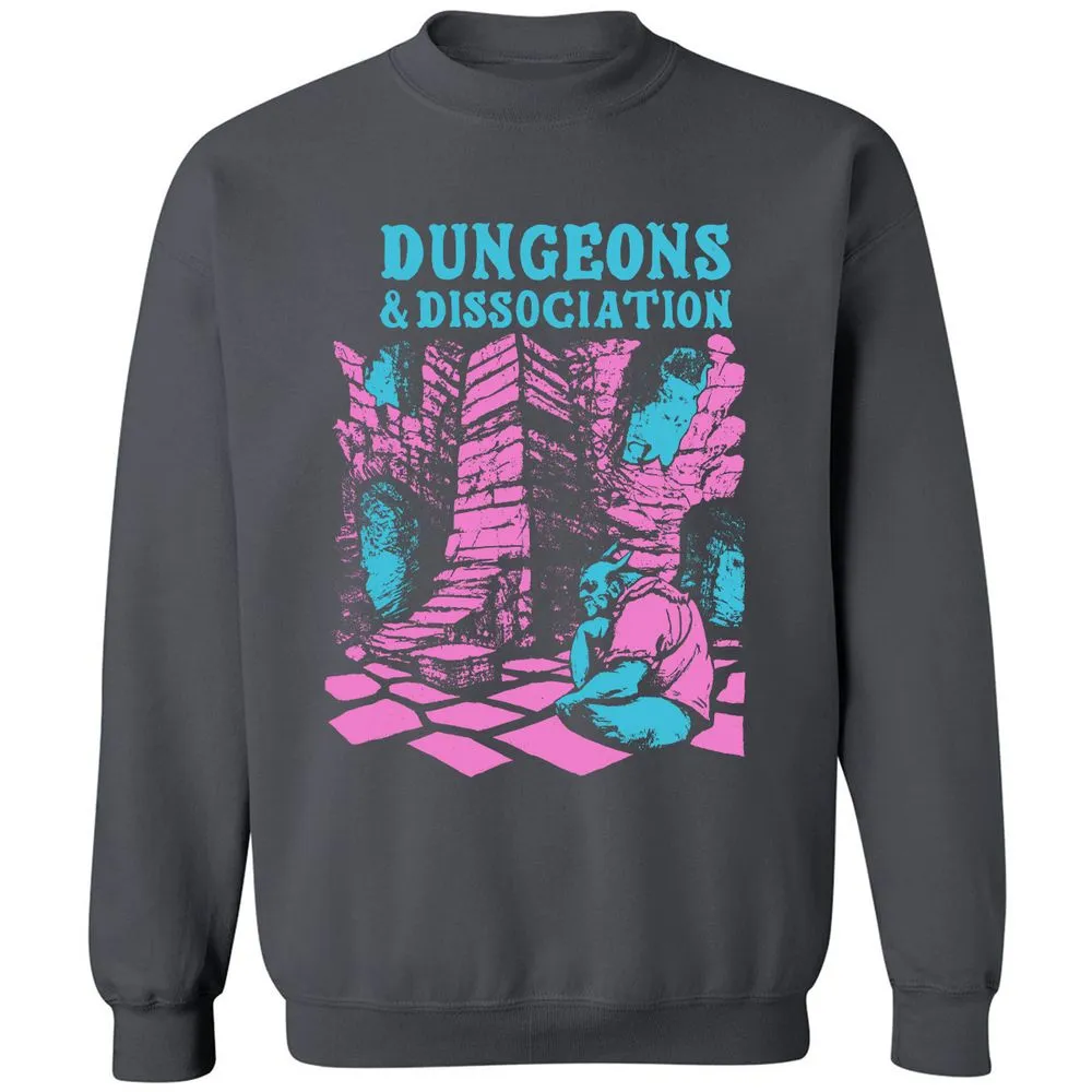 Dungeons And Dissociation Classic Unisex Sweatshirt - Charcoal - 7