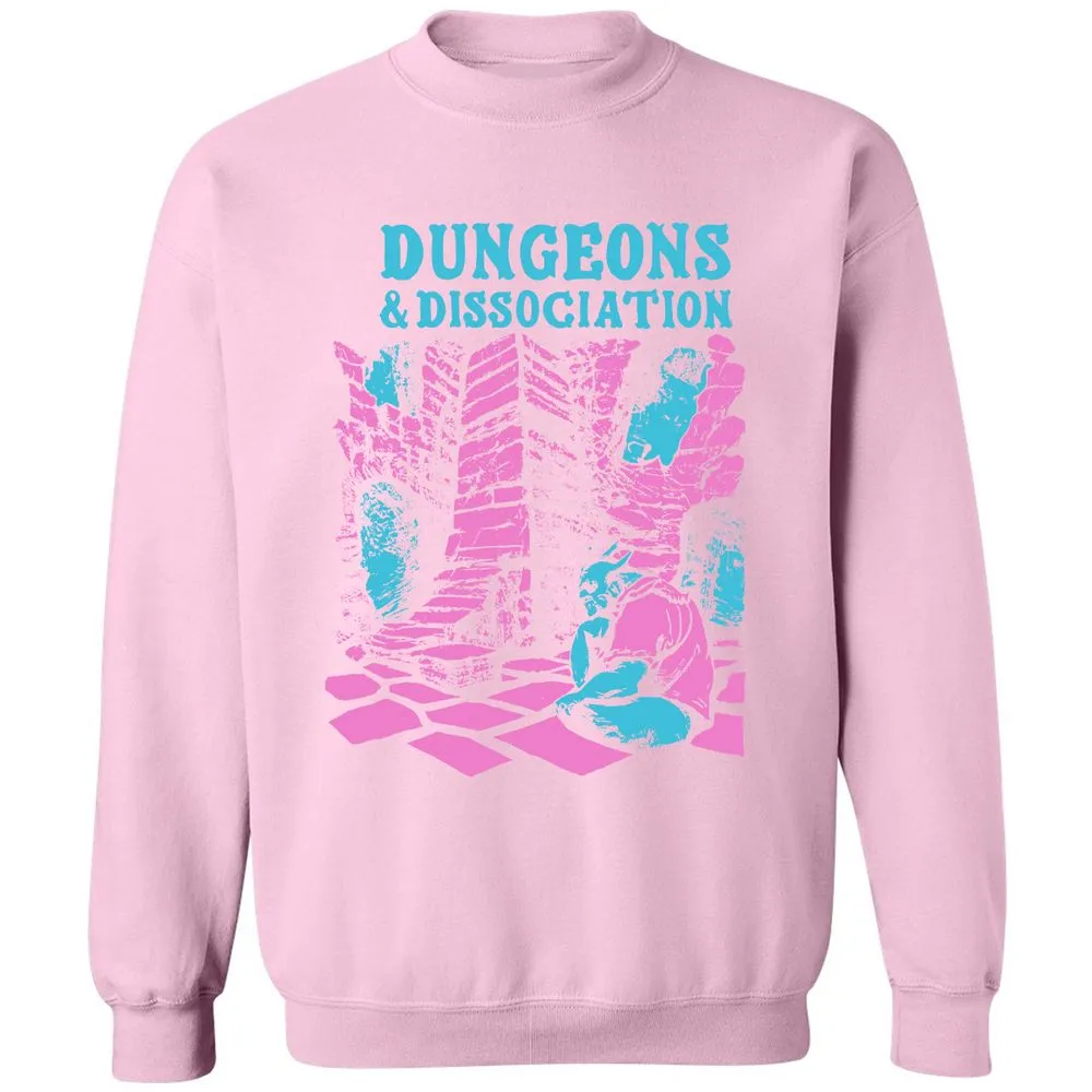 Dungeons And Dissociation Classic Unisex Sweatshirt - Light Pink - 3