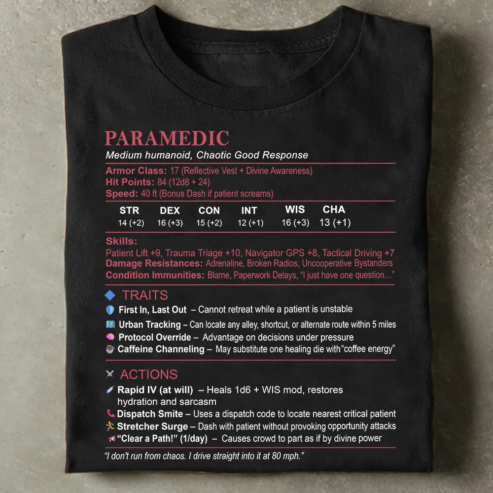 Paramedic Stats Classic Unisex T-Shirt - 1