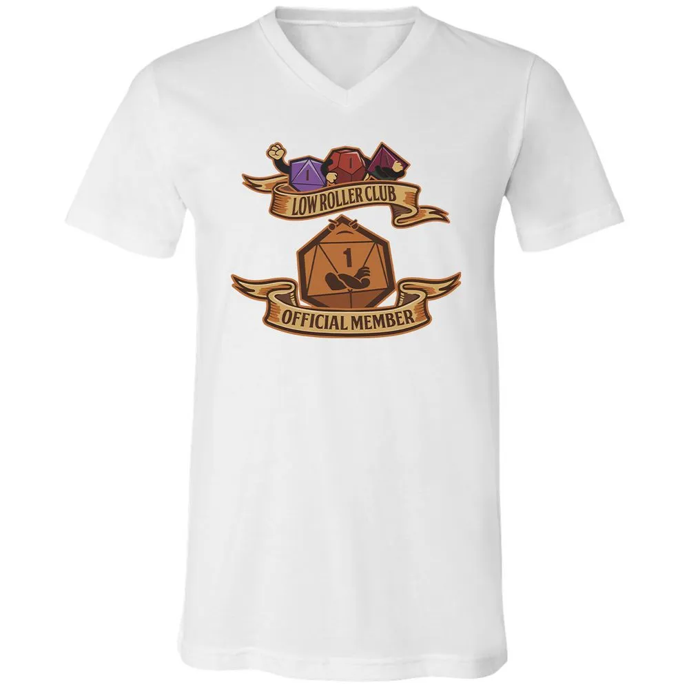 Low Roller Club Unisex V-Neck T-Shirt - White - 5