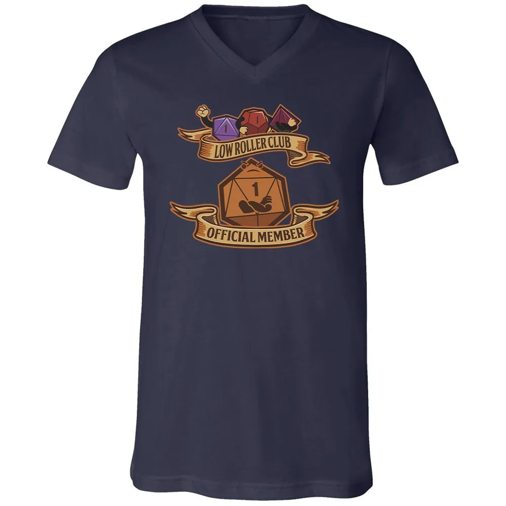 Low Roller Club Unisex V-Neck T-Shirt - Navy - 2