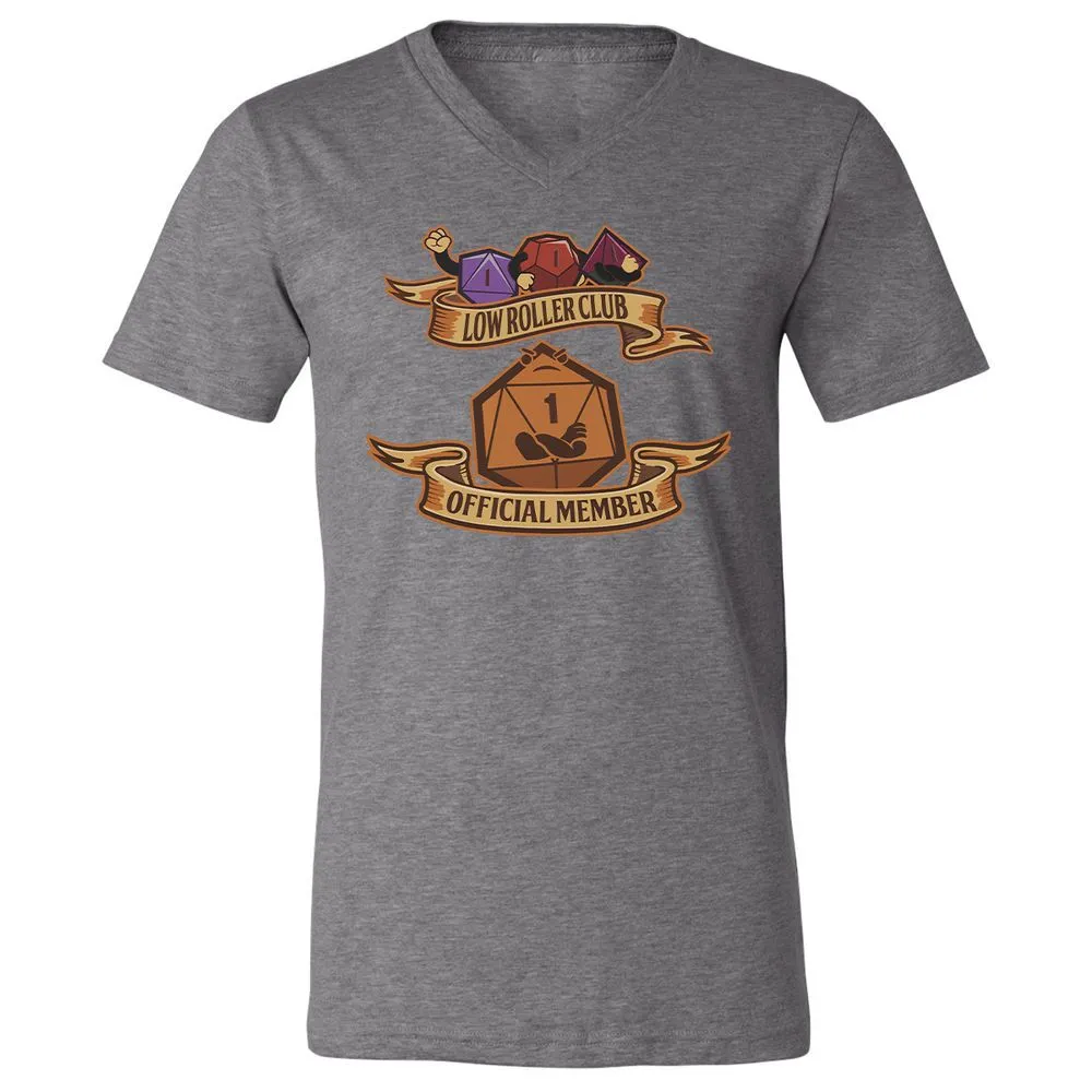 Low Roller Club Unisex V-Neck T-Shirt - Deep Heather - 13