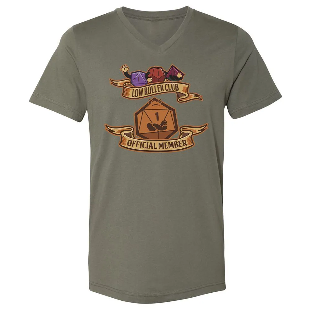Low Roller Club Unisex V-Neck T-Shirt - Military Green - 10