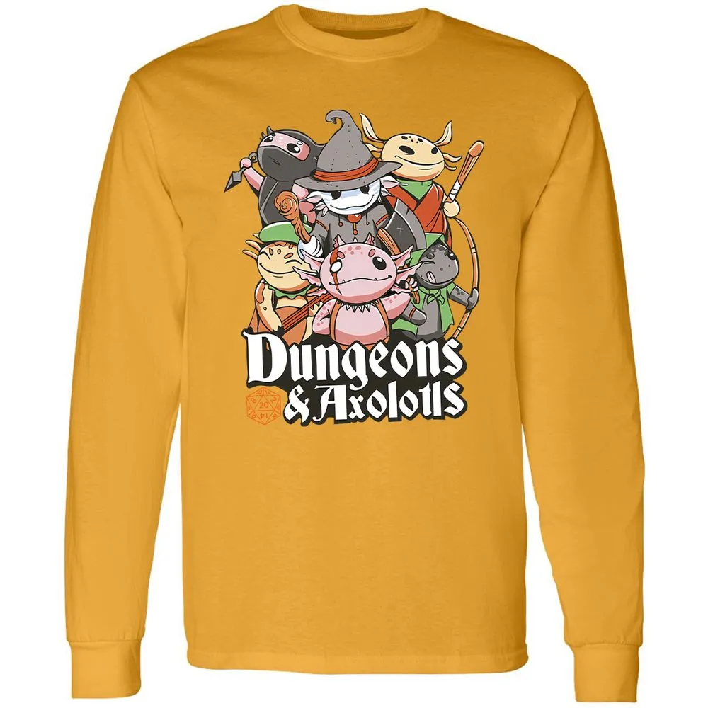 Dungeons And Axolotls Long Sleeve T-Shirt - Gold - 9