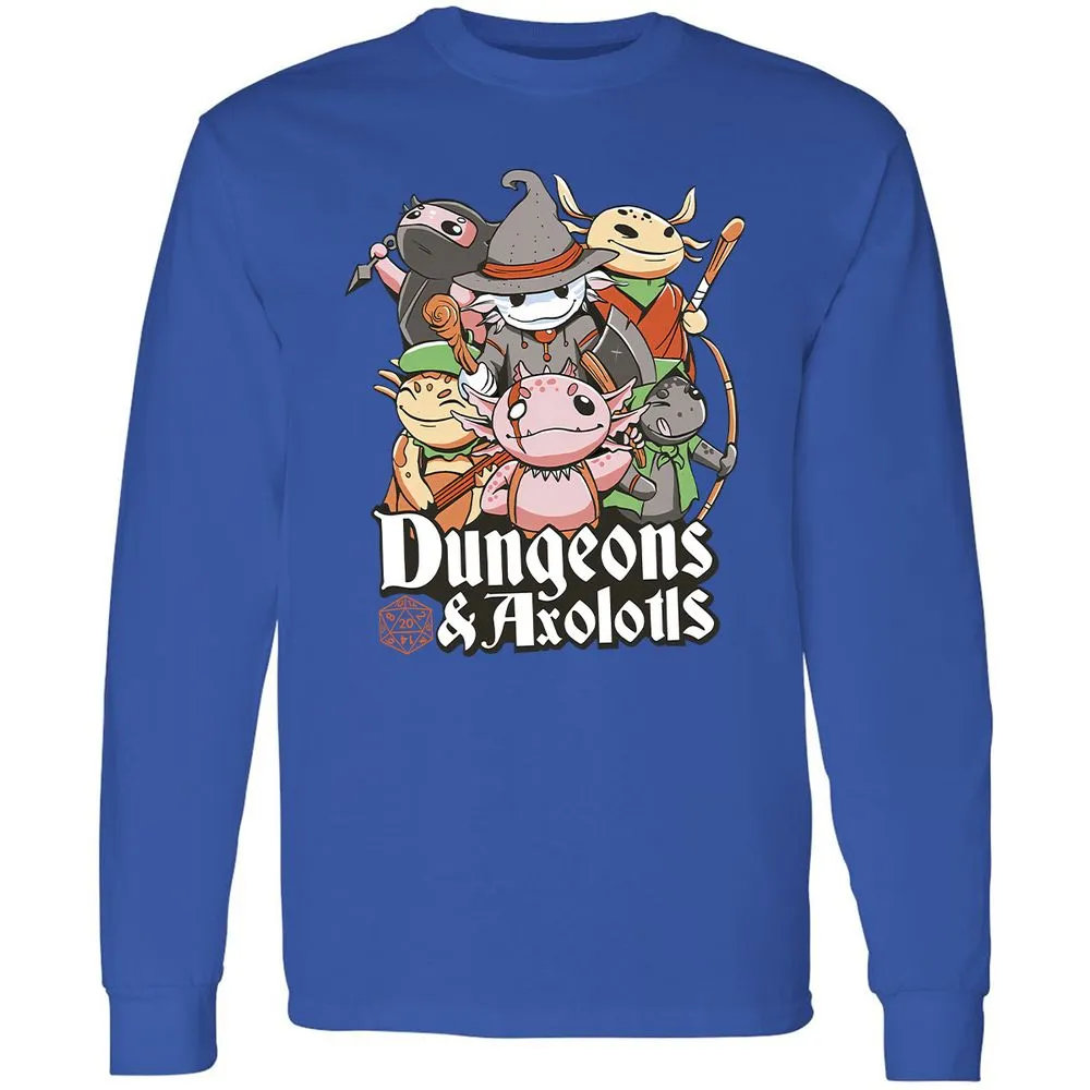 Dungeons And Axolotls Long Sleeve T-Shirt - Royal - 8
