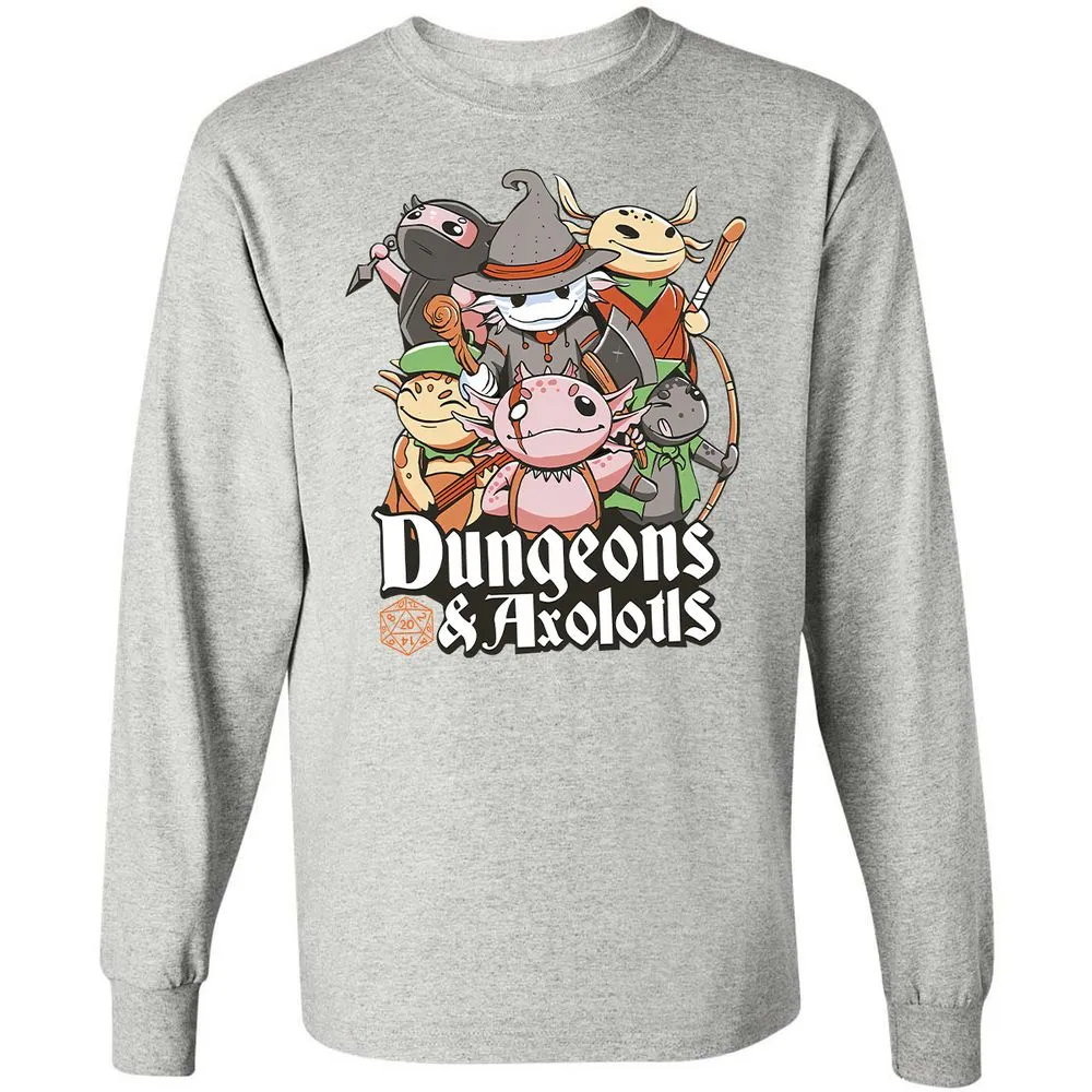 Dungeons And Axolotls Long Sleeve T-Shirt - Ash - 7