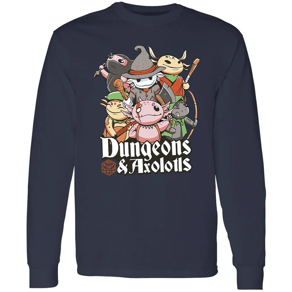 Dungeons And Axolotls Long Sleeve T-Shirt - Navy - 2