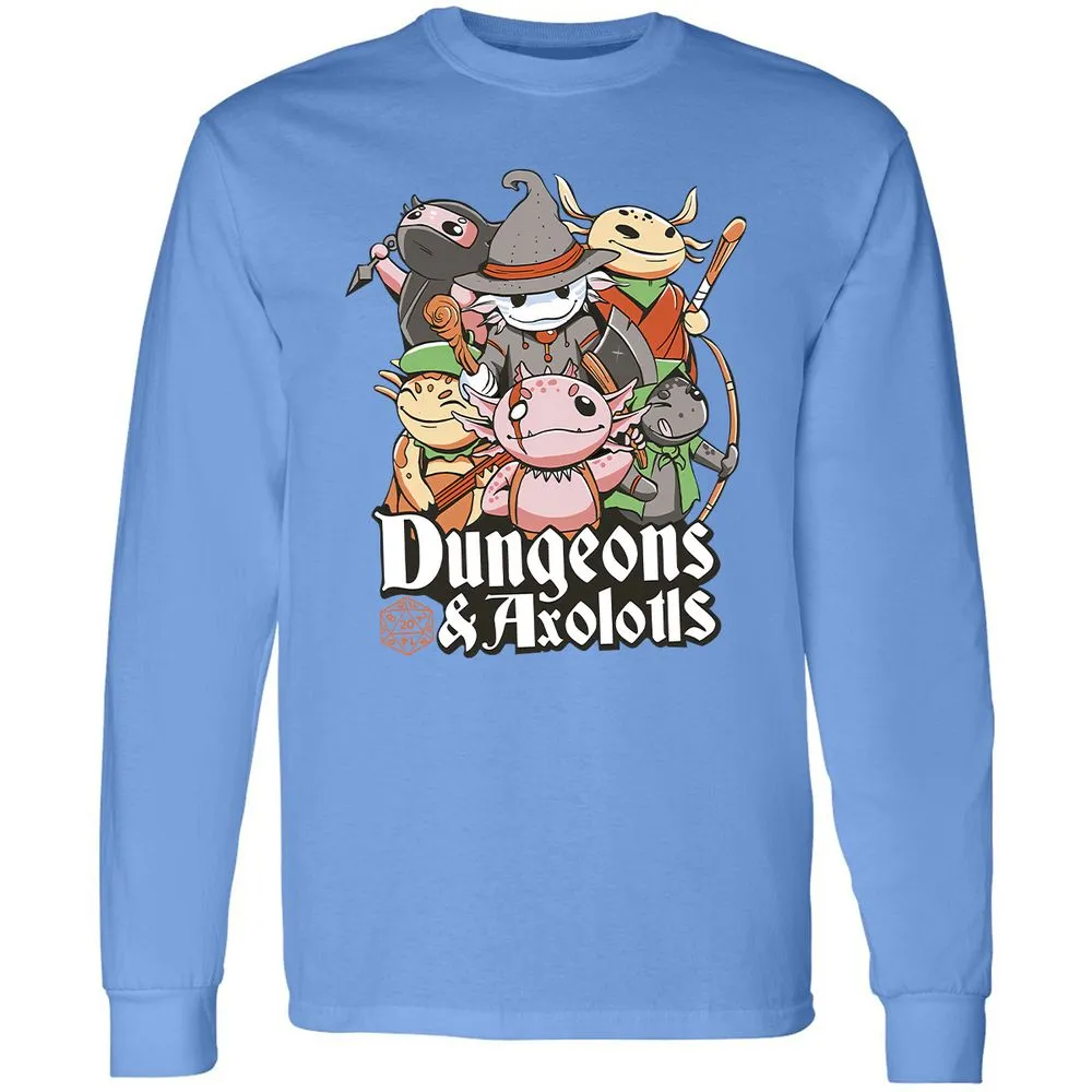 Dungeons And Axolotls Long Sleeve T-Shirt - Carolina Blue - 12