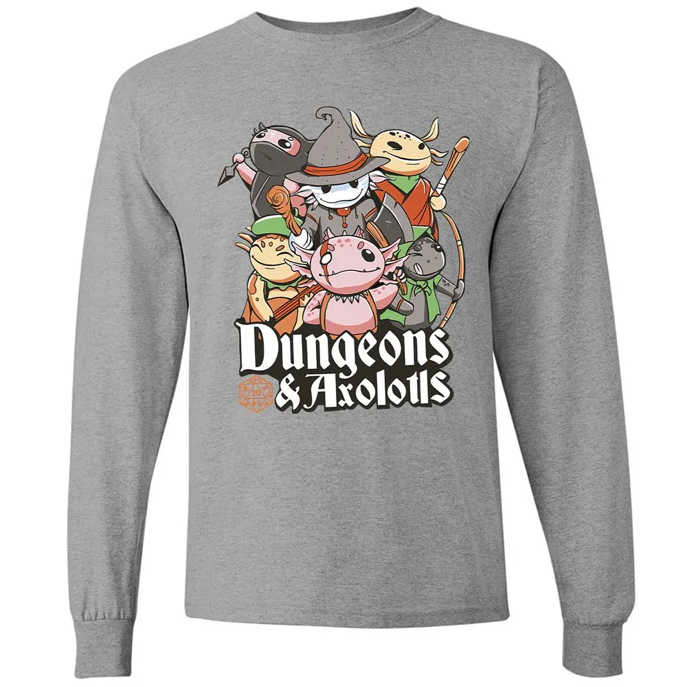 Dungeons And Axolotls Long Sleeve T-Shirt - Graphite Heather - 6