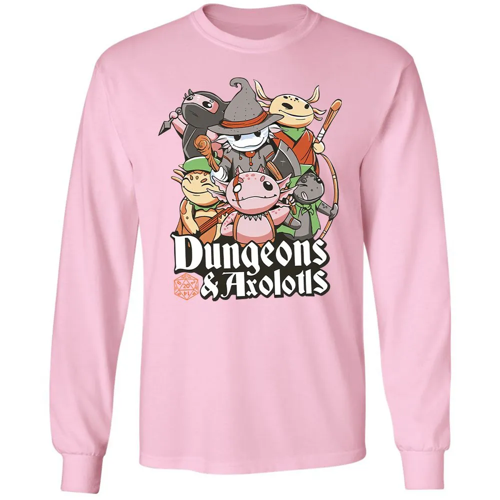 Dungeons And Axolotls Long Sleeve T-Shirt - Light Pink - 3