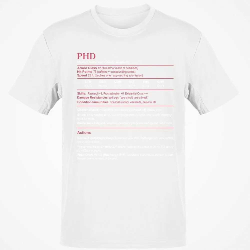 PhD Stats Classic Unisex T-Shirt - White - 12