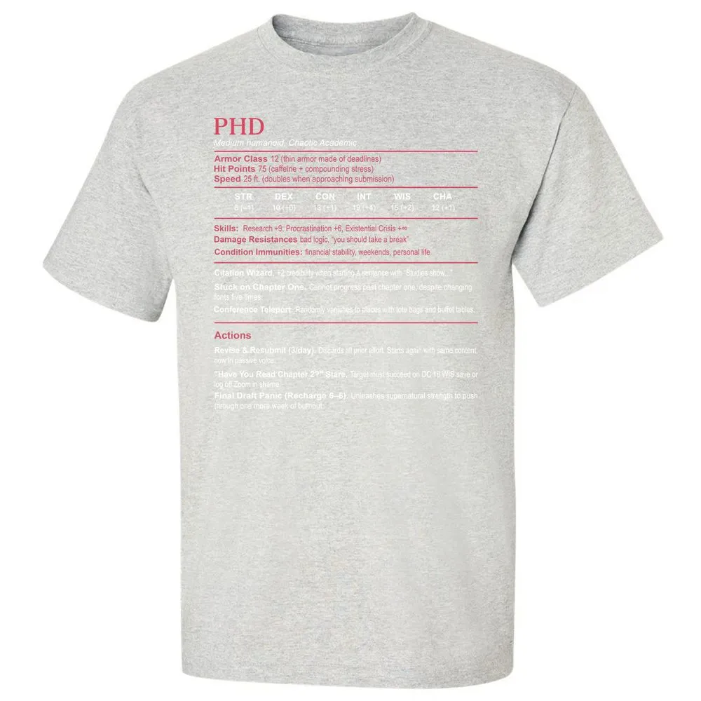 PhD Stats Classic Unisex T-Shirt - Ash - 2