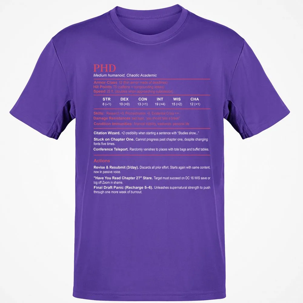 PhD Stats Classic Unisex T-Shirt - Purple - 9