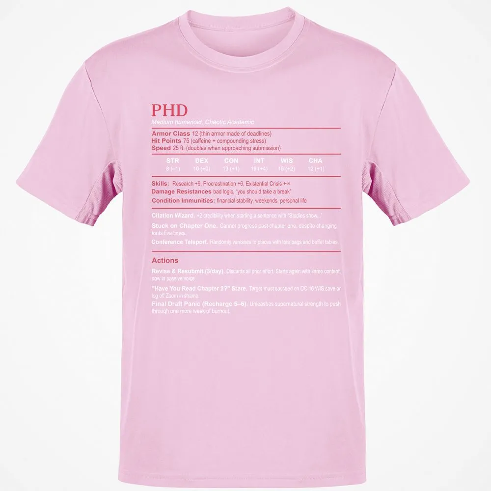 PhD Stats Classic Unisex T-Shirt - Light Pink - 5