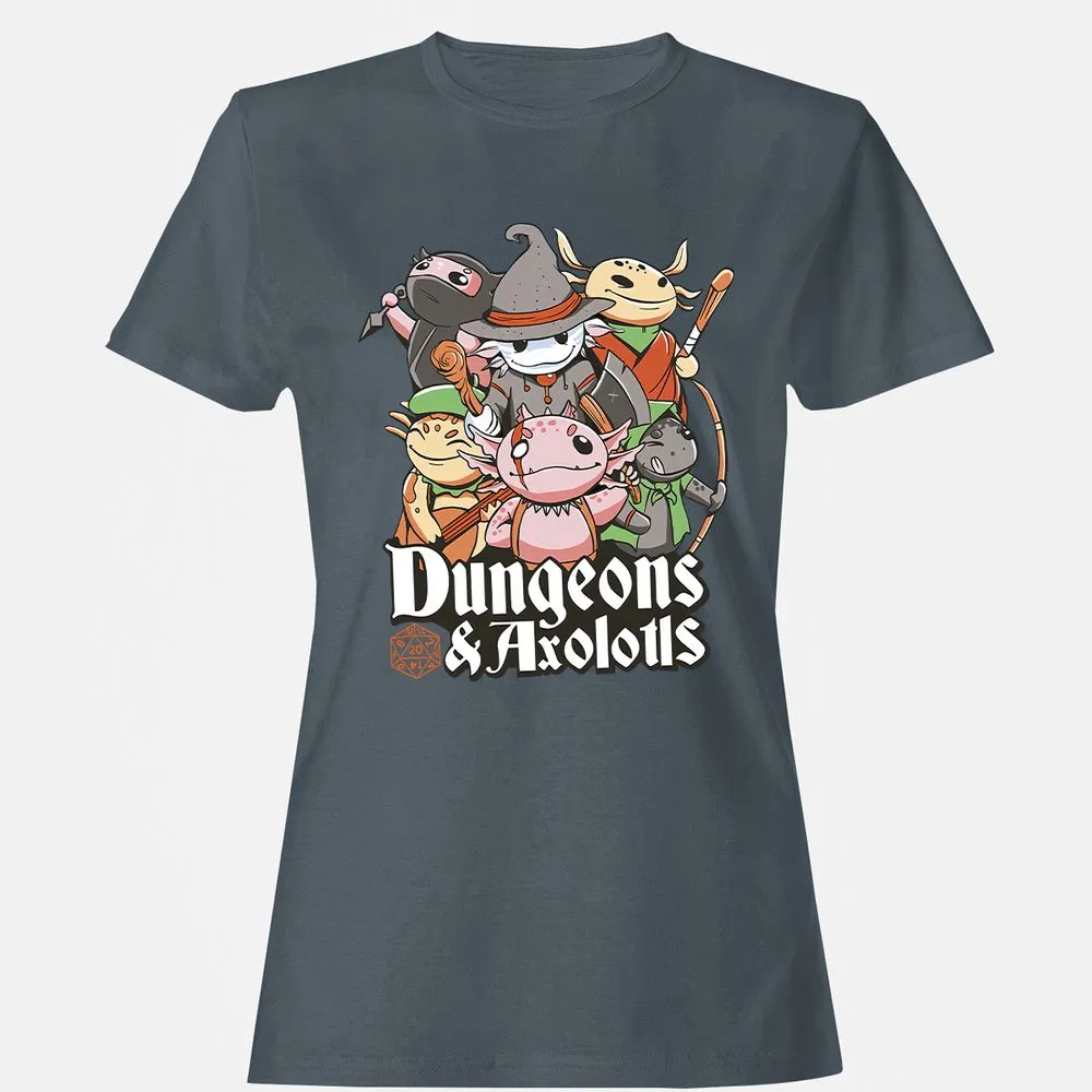 Dungeons And Axolotls Women's T-Shirt - Charcoal - 3