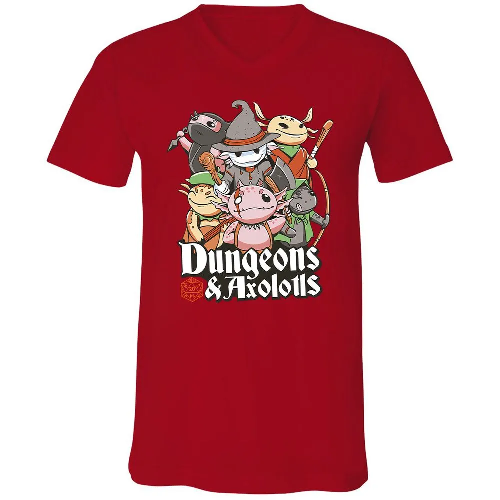 Dungeons And Axolotls Unisex V-Neck T-Shirt - Red - 3