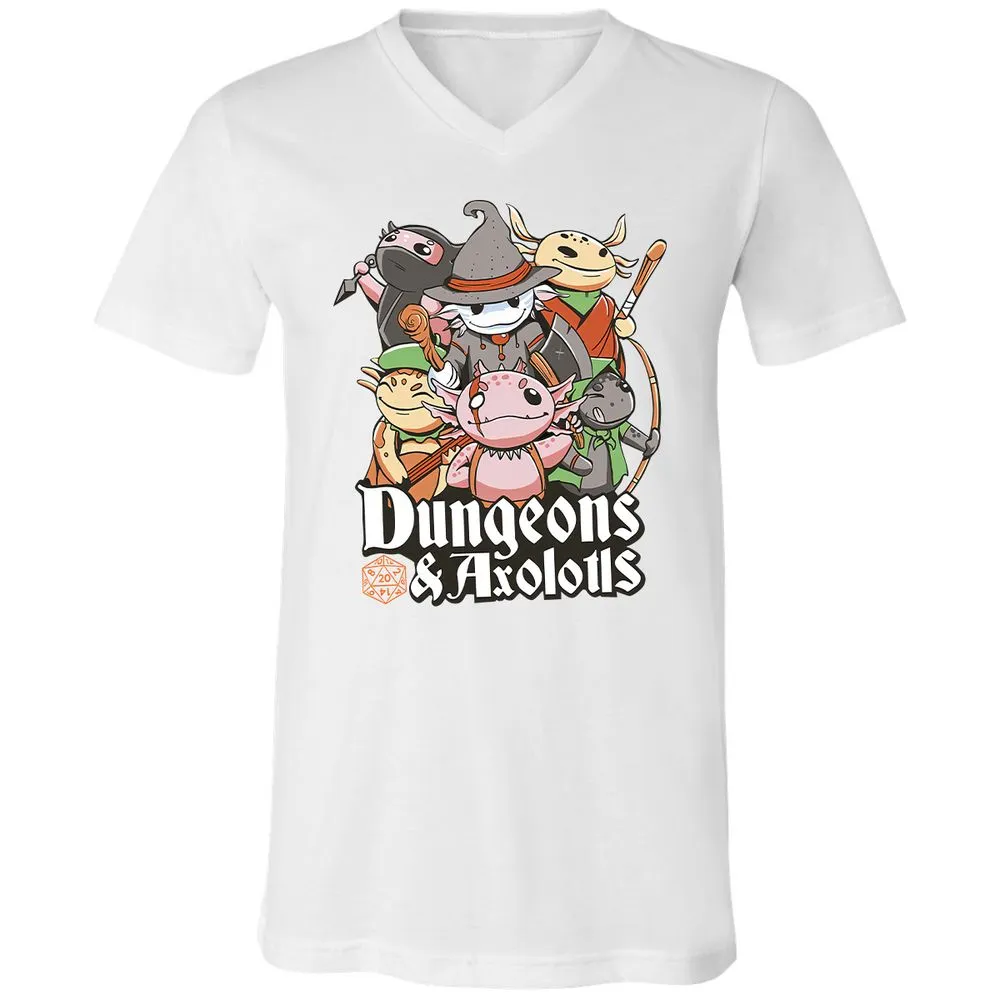 Dungeons And Axolotls Unisex V-Neck T-Shirt - White - 5