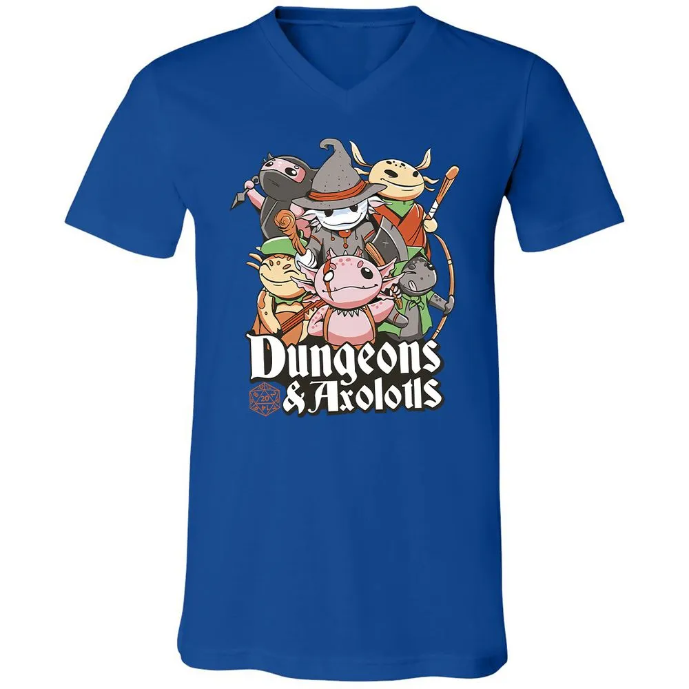 Dungeons And Axolotls Unisex V-Neck T-Shirt - True Royal - 4