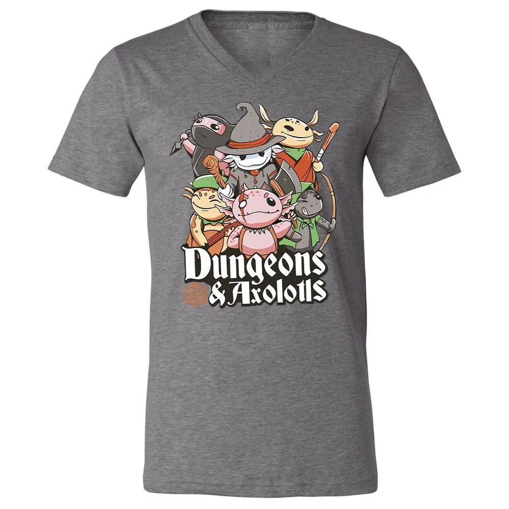 Dungeons And Axolotls Unisex V-Neck T-Shirt - Deep Heather - 13