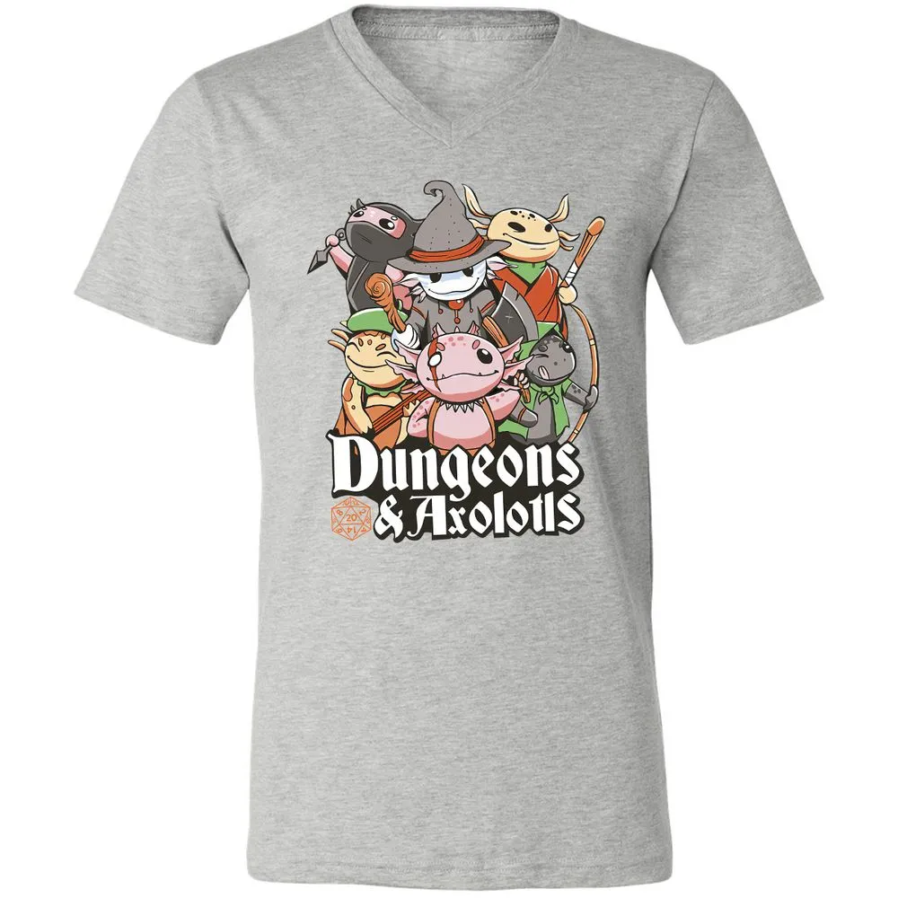 Dungeons And Axolotls Unisex V-Neck T-Shirt - Athletic Heather - 7