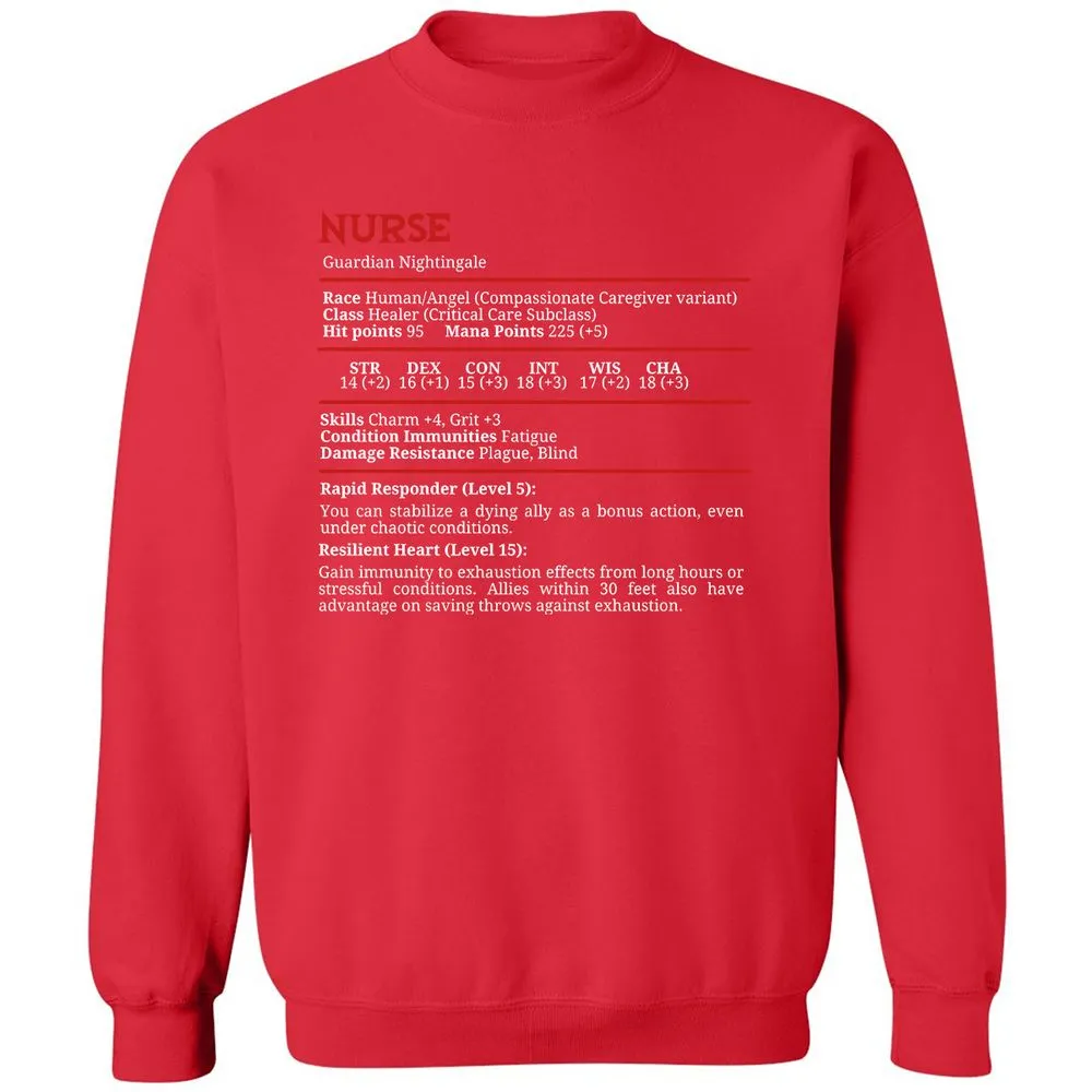 Nurse Stats Classic Unisex Sweatshirt - Red - 5