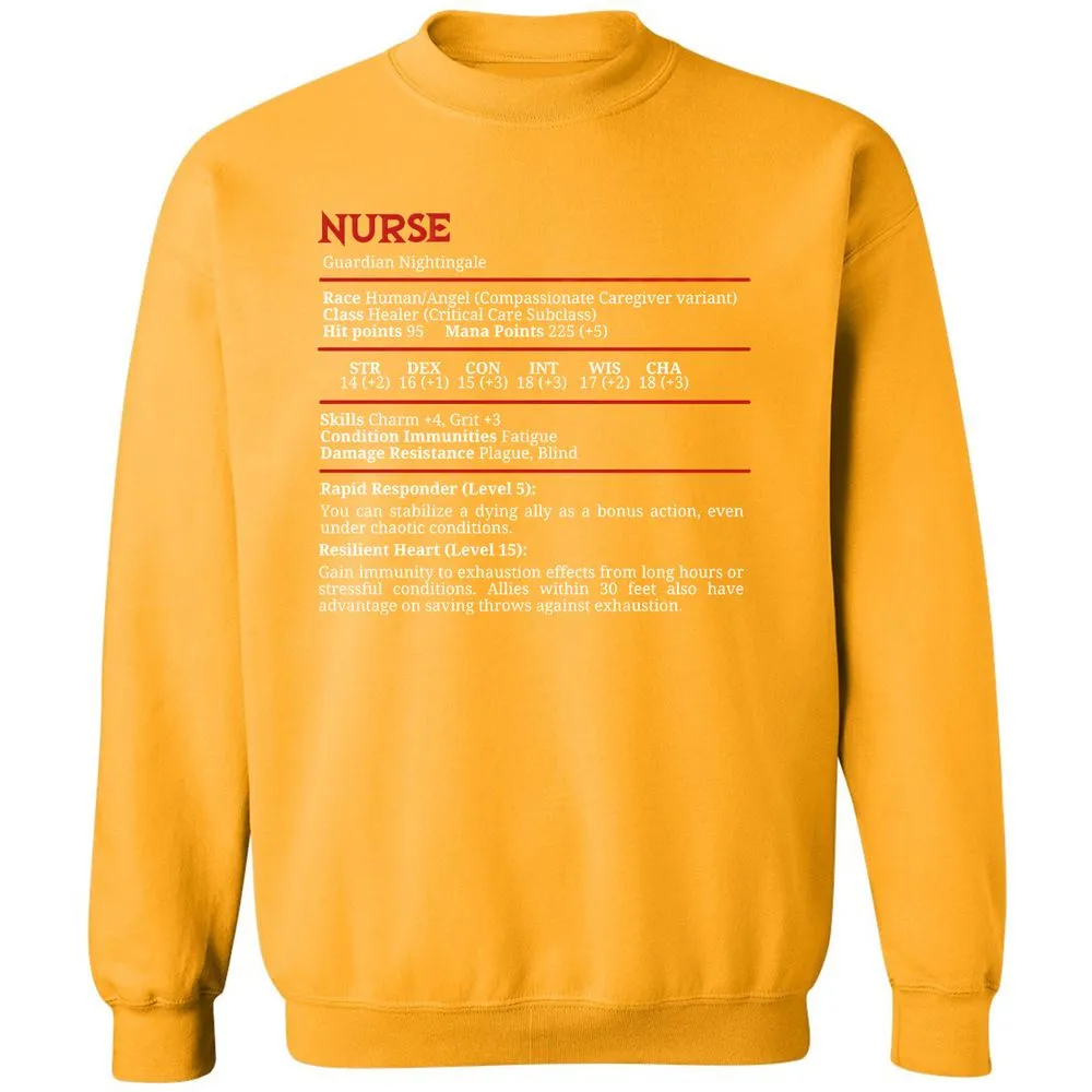Nurse Stats Classic Unisex Sweatshirt - Gold - 11