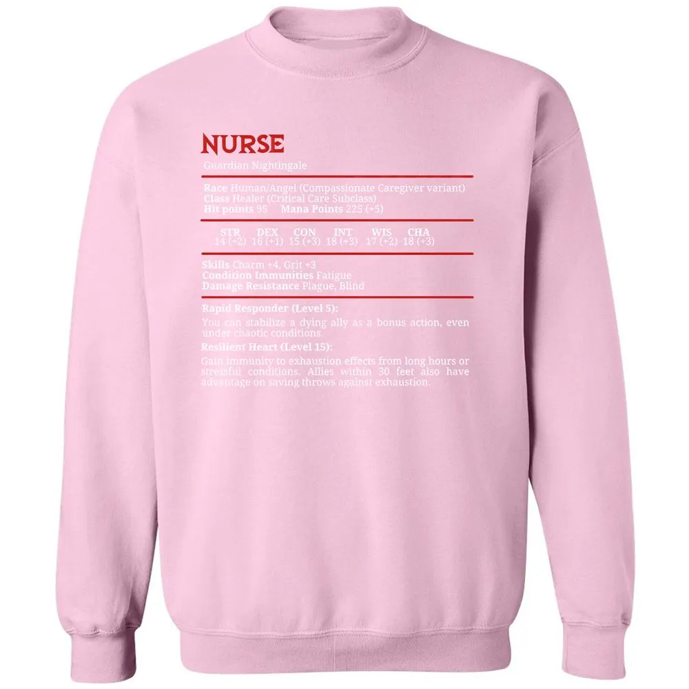 Nurse Stats Classic Unisex Sweatshirt - Light Pink - 3