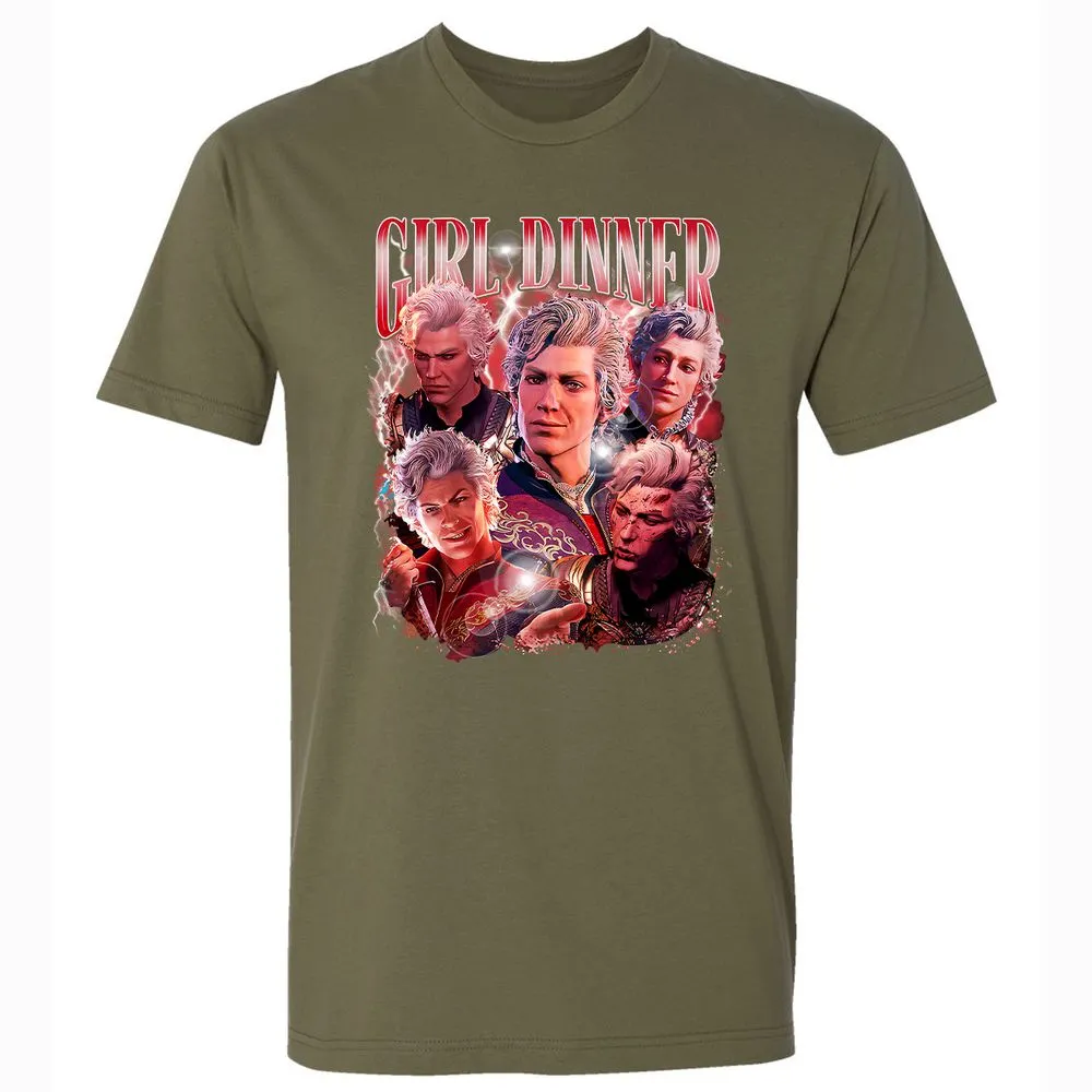 Astarion Girl Dinner Premium Unisex T-Shirt - Military Green - 5