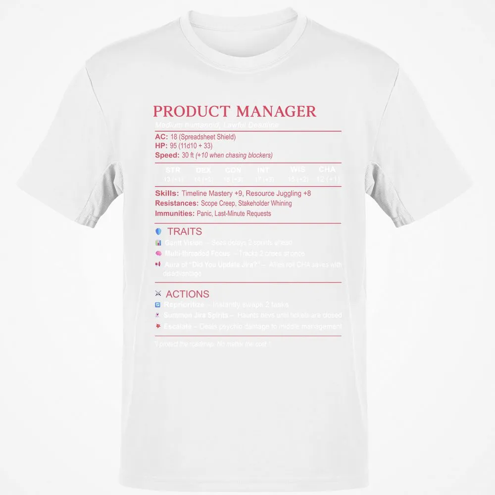 Product Manager Stats (PM) Classic Unisex T-Shirt - White - 12