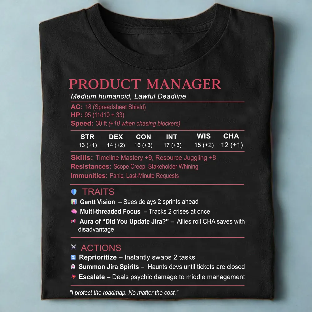Product Manager Stats (PM) Classic Unisex T-Shirt - 1