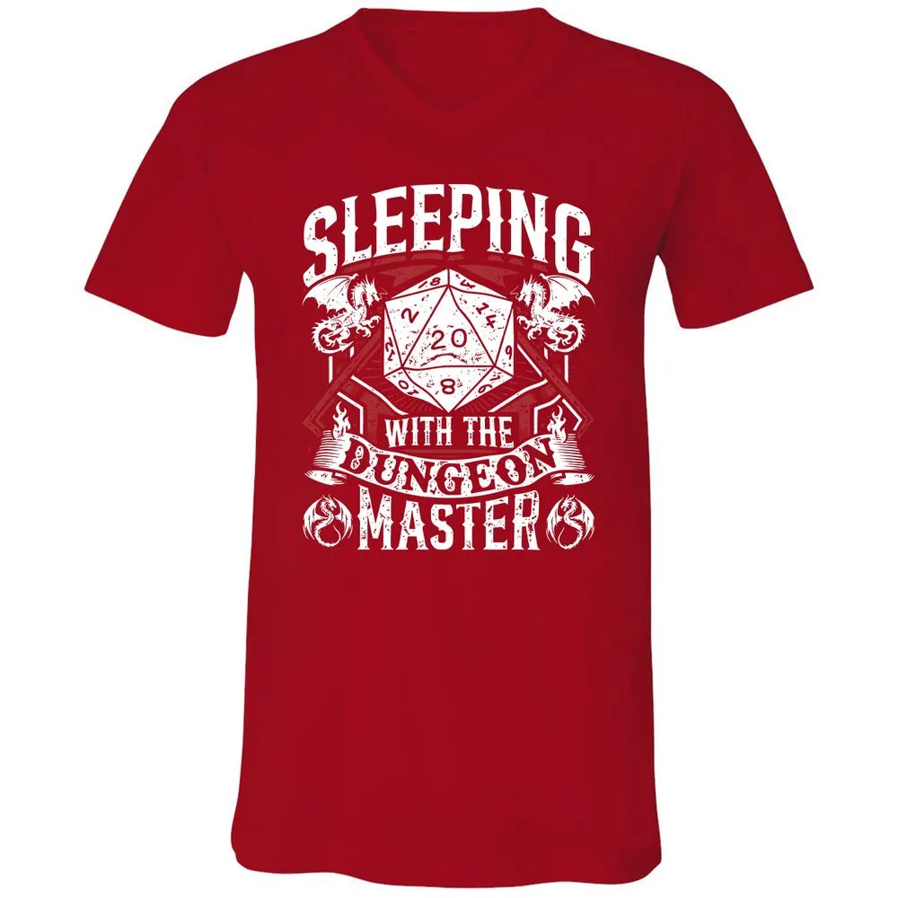 Sleeping With The DM Unisex V-Neck T-Shirt - Red - 3