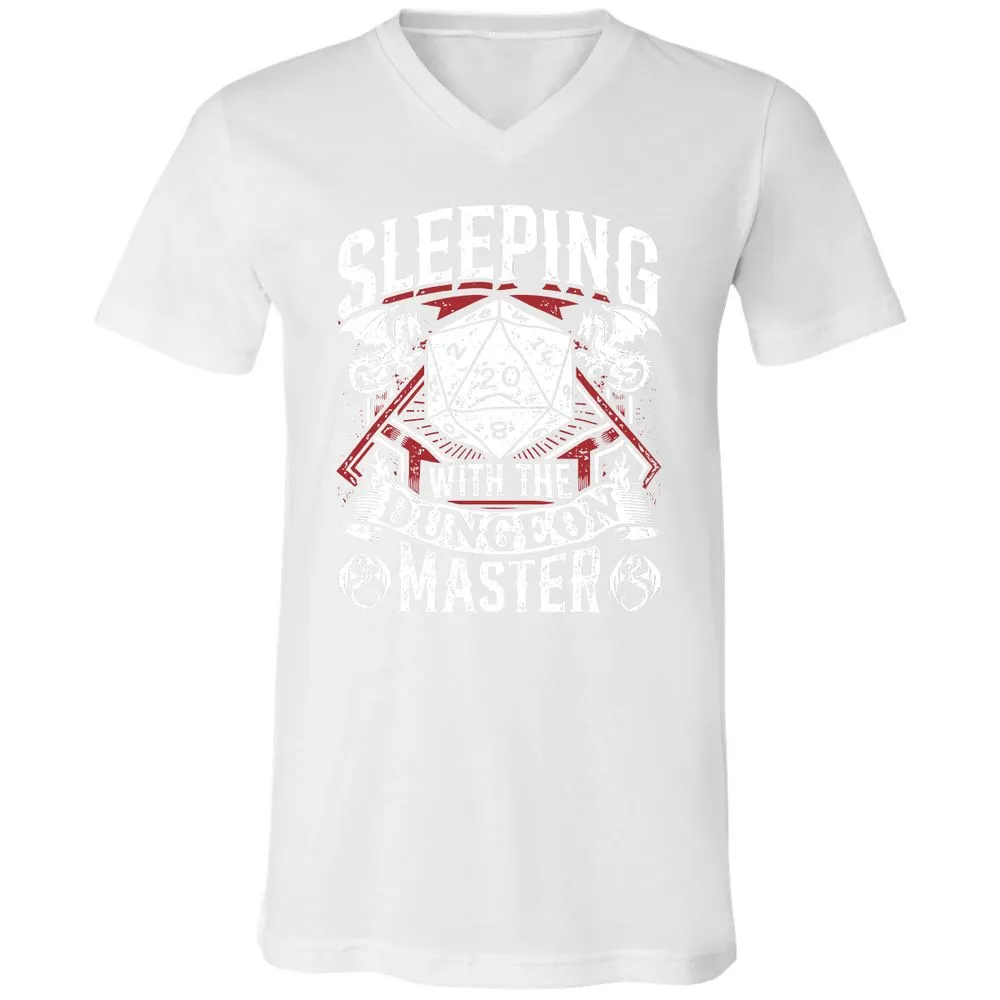 Sleeping With The DM Unisex V-Neck T-Shirt - White - 5