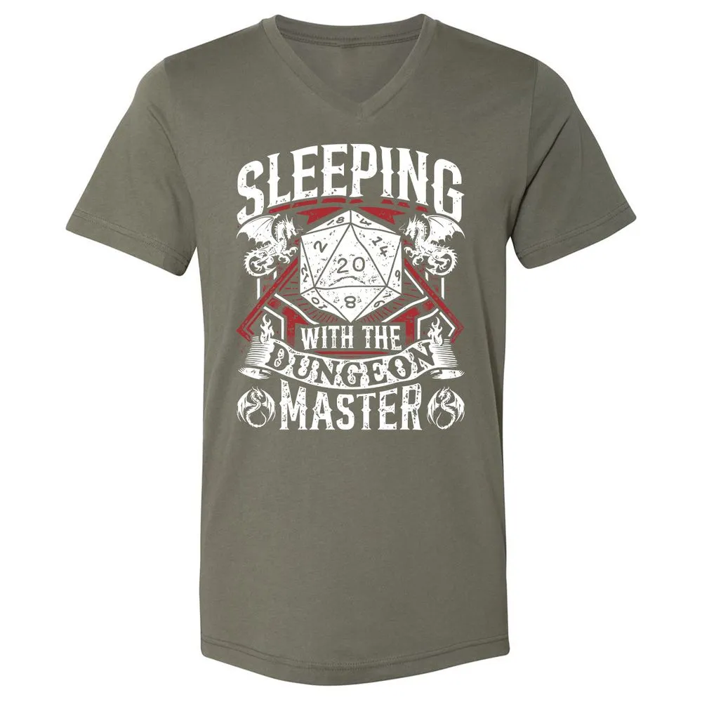 Sleeping With The DM Unisex V-Neck T-Shirt - Military Green - 10