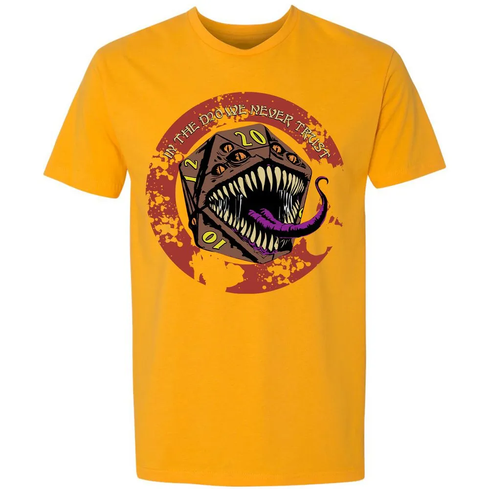 In The D20 We Never Trust Premium Unisex T-Shirt - Gold - 12