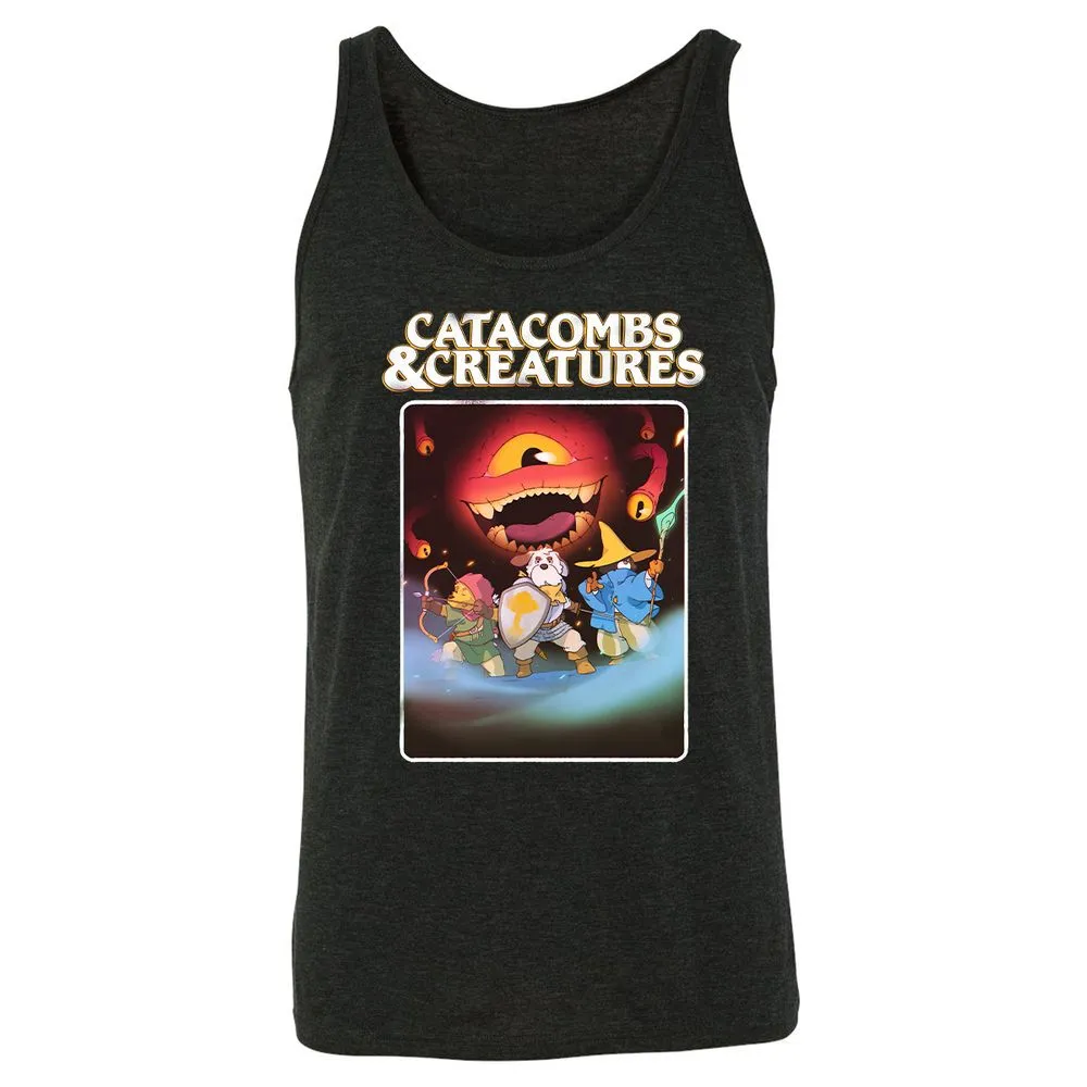 Catacombs & Creatures Unisex Jersey Tank - Charcoal Black Triblend - 5