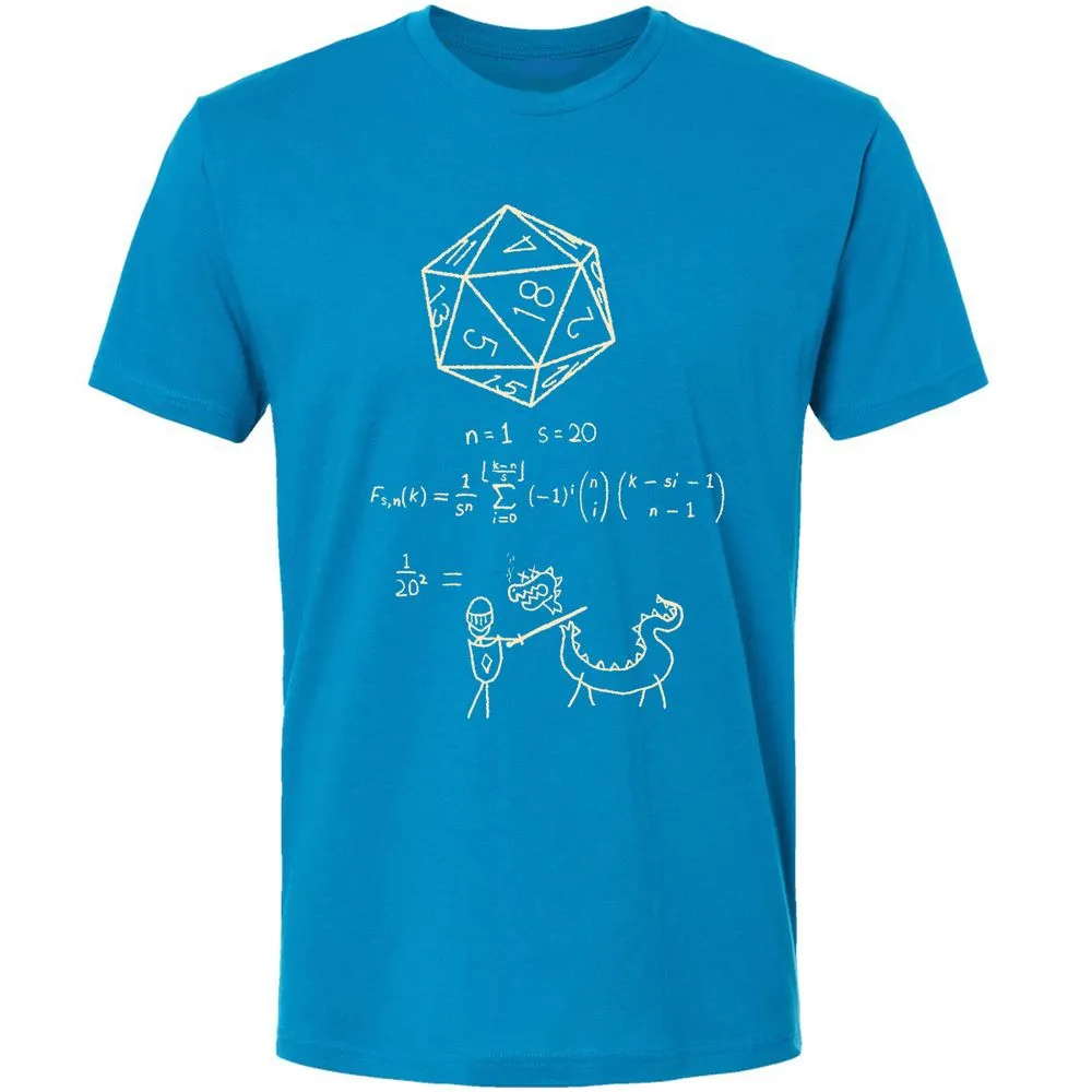 Science Of20 Sided Dice Premium Unisex T-Shirt - Turquoise - 16