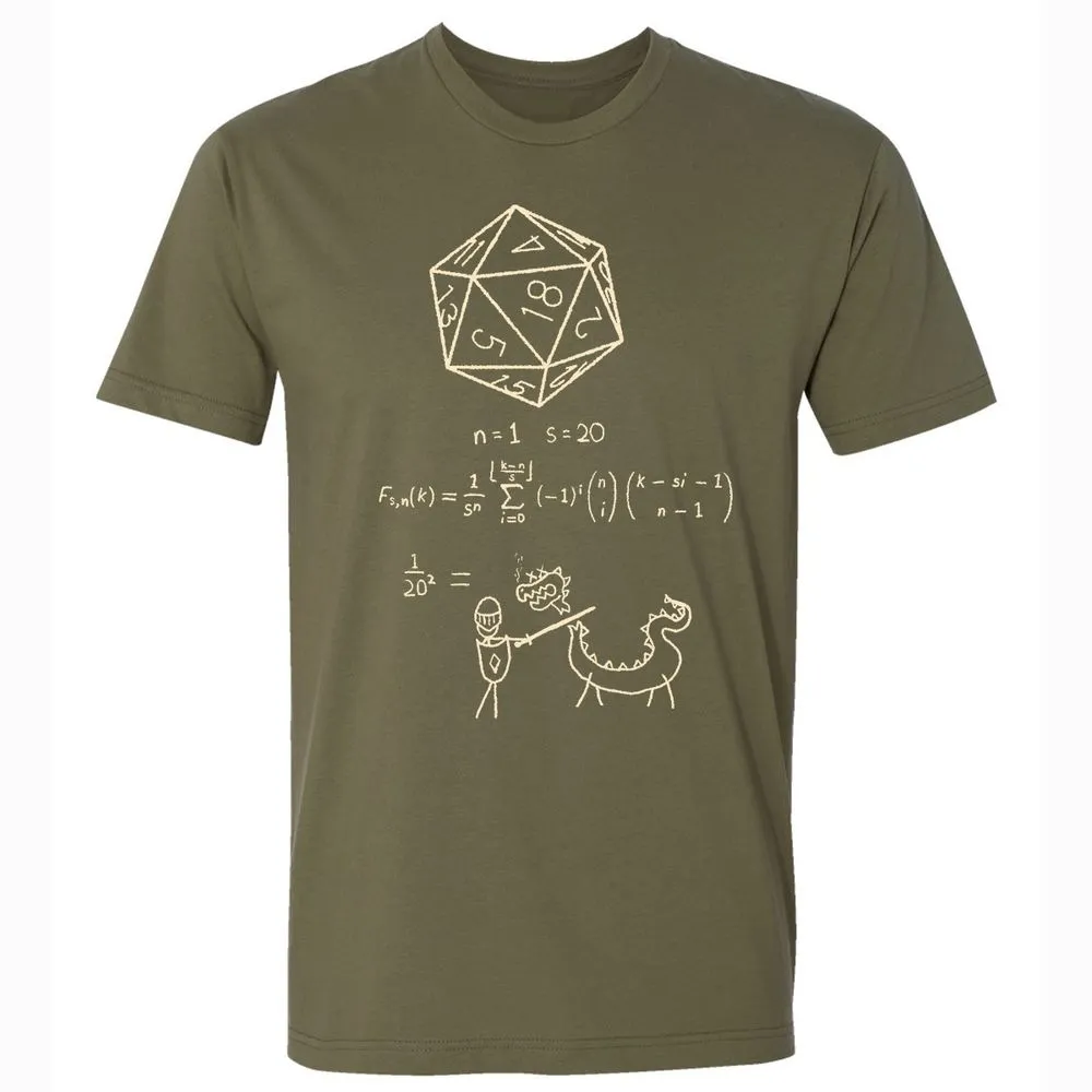 Science Of20 Sided Dice Premium Unisex T-Shirt - Military Green - 5