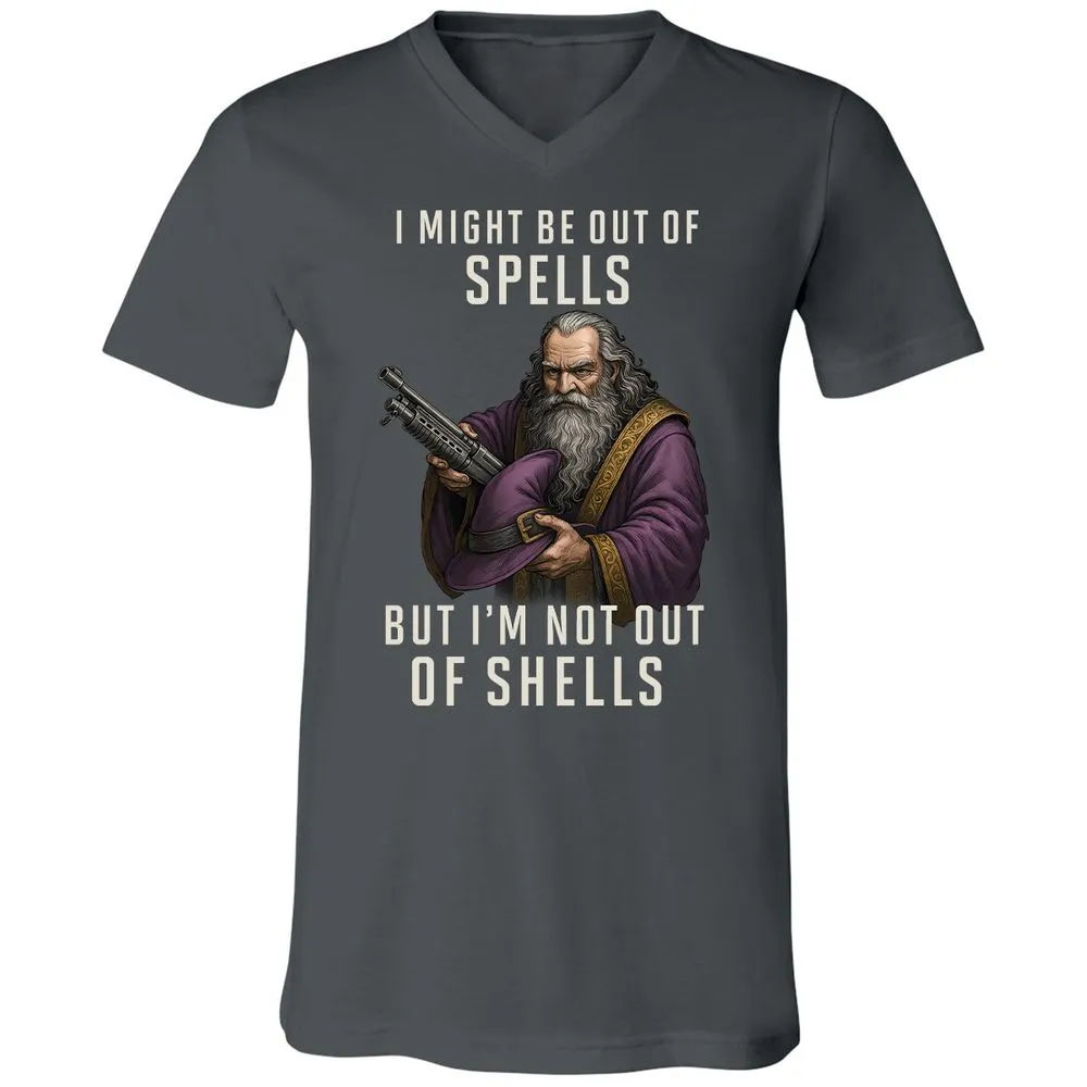 Not Out Of Shells Unisex V-Neck T-Shirt - Asphalt - 12