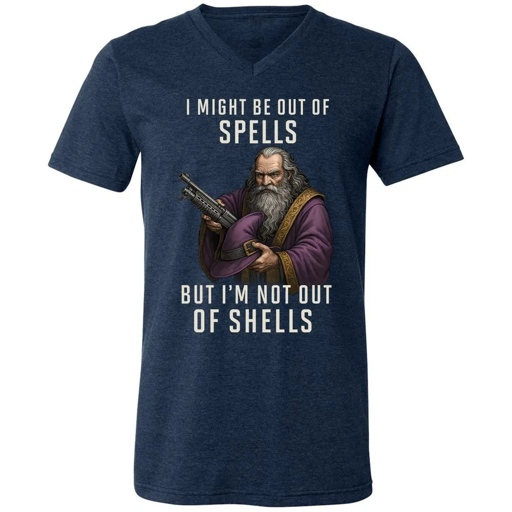 Not Out Of Shells Unisex V-Neck T-Shirt - Heather Navy - 15