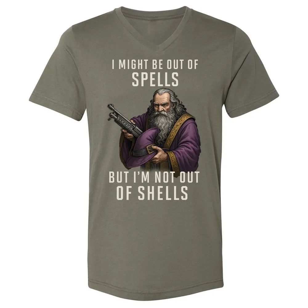 Not Out Of Shells Unisex V-Neck T-Shirt - Military Green - 10