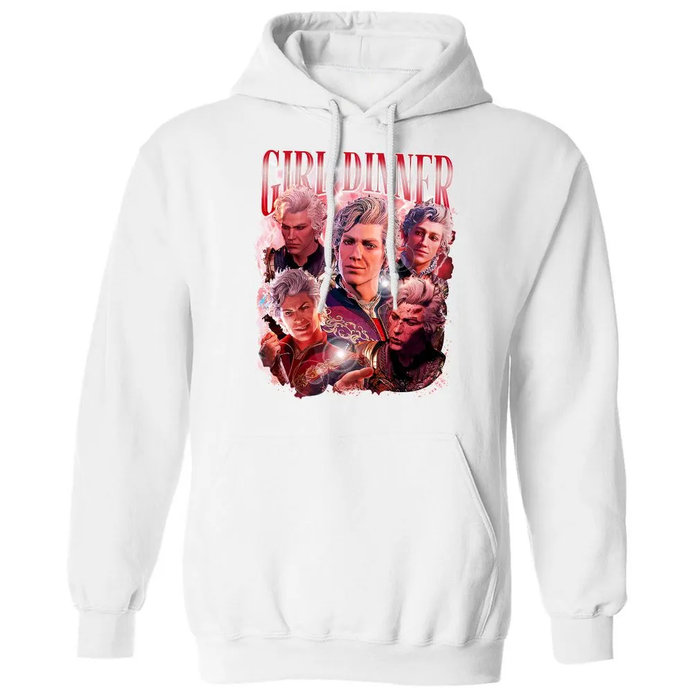 Astarion Girl Dinner Classic Unisex Hoodie - White - 11