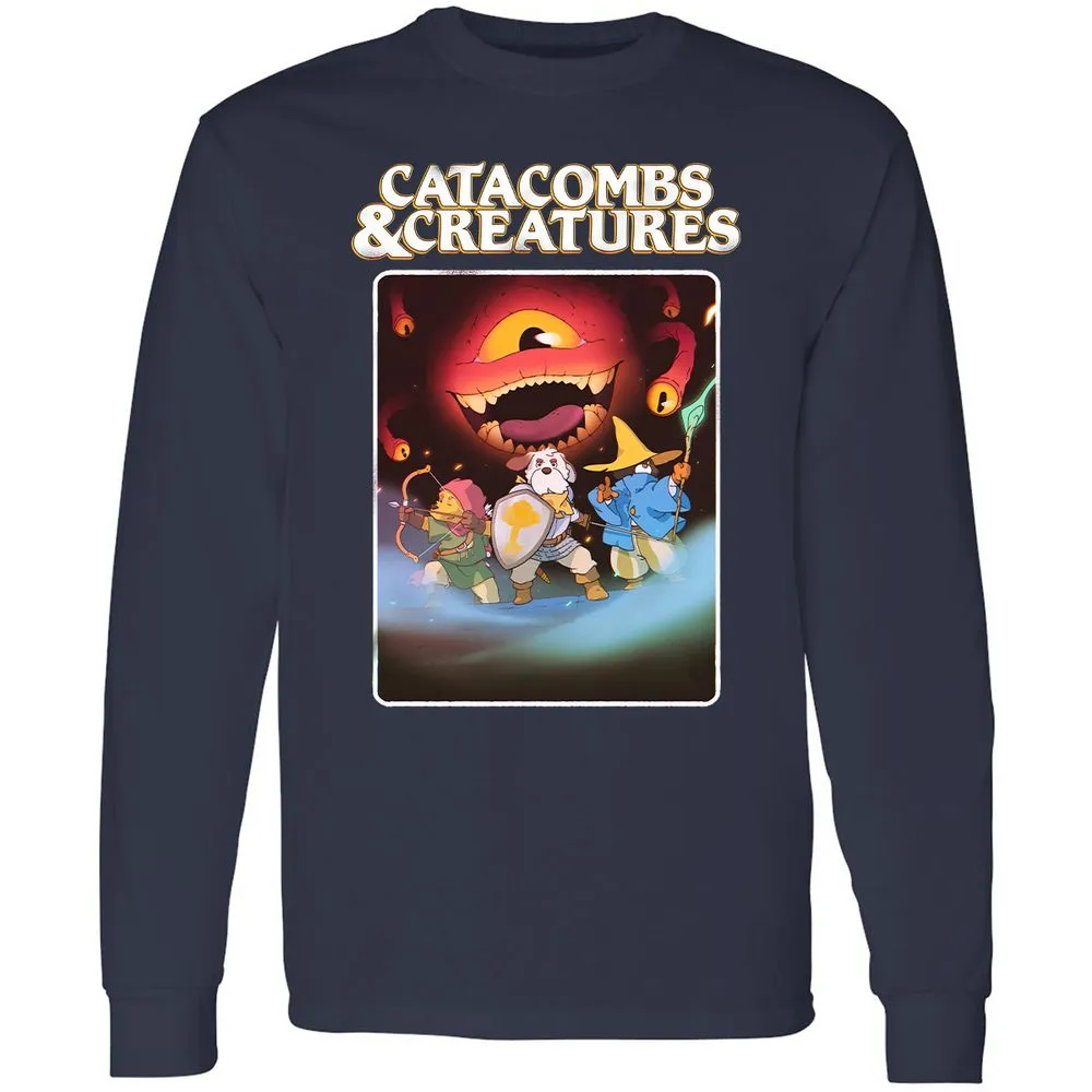 Catacombs & Creatures Long Sleeve T-Shirt - Navy - 2