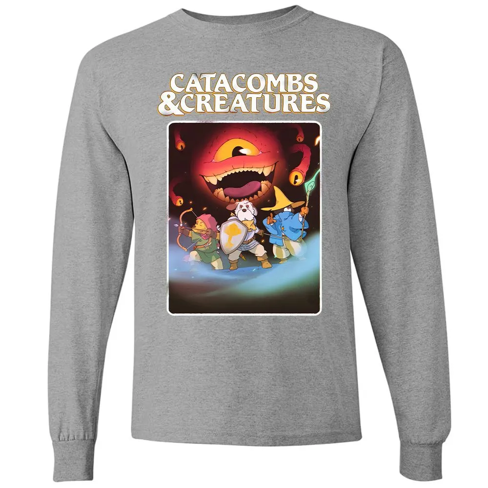 Catacombs & Creatures Long Sleeve T-Shirt - Graphite Heather - 6